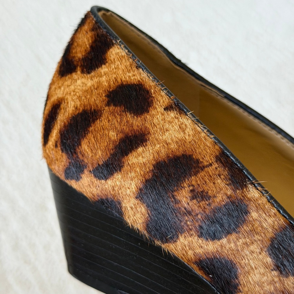 Talbots Leopard Print Pointed Toe Wedges with Gold Hardware - Picture 11 of 14